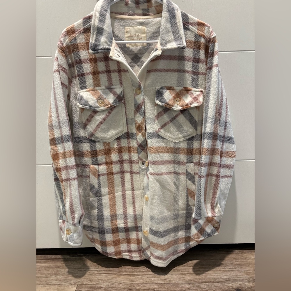 Altar'd State Multicolor Plaid Button-Down Shacket